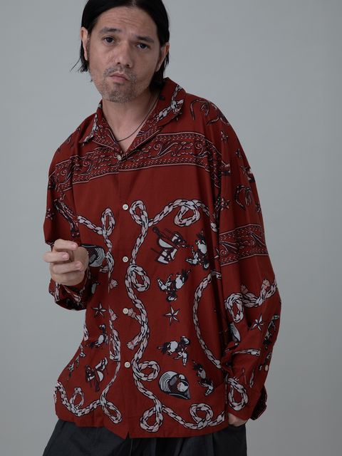 【予約品 】WESTERNBANDANA SHIRTS / バンダナプリント シャツ / RED