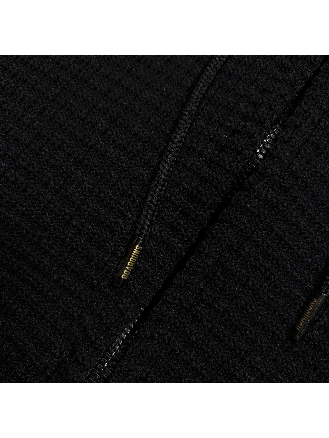 【予約品 3月9日(月) 18:00 締切】PATCH WAFFLE HOODIE / レザーパッチ ビッグワッフル ジップフーディ  / ブラック