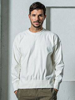 《予約11月17日19時締め》  DENIM JERSEY loose trainer / トレーナー / ホワイト