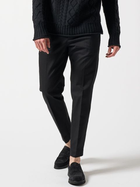 【予約品】 pressed tapered chino / チノパンツ / ブラック