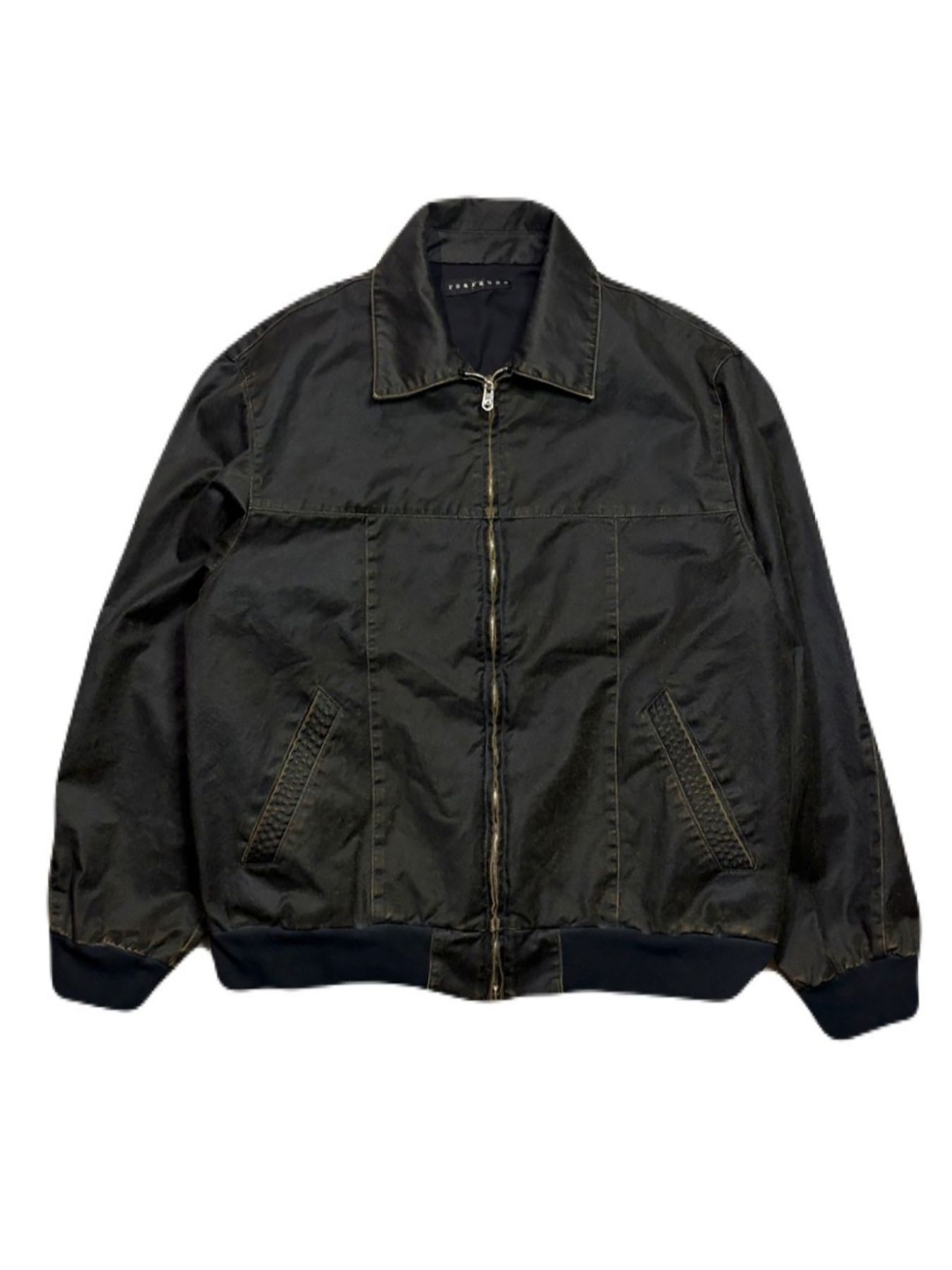 【予約品 3月9日(月) 18:00 締切】S.WASH COATING JKT / ストーンウォッシュ コーティング チノクロス ジップブルゾン / ブラック