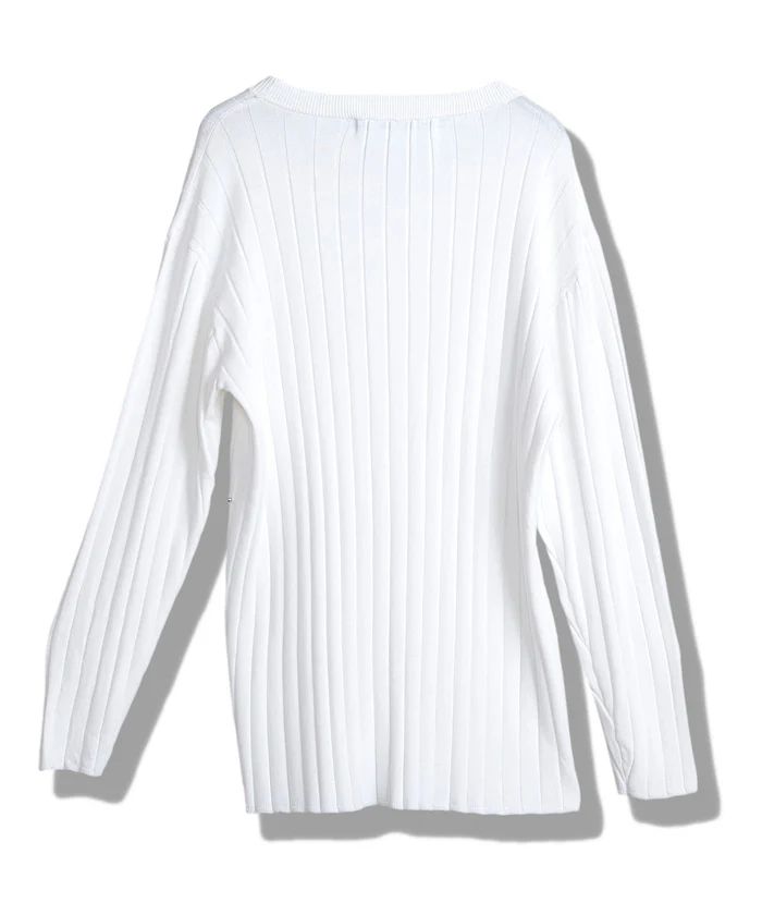 スタッズニットプルオーバー WHITE【NO ID.】