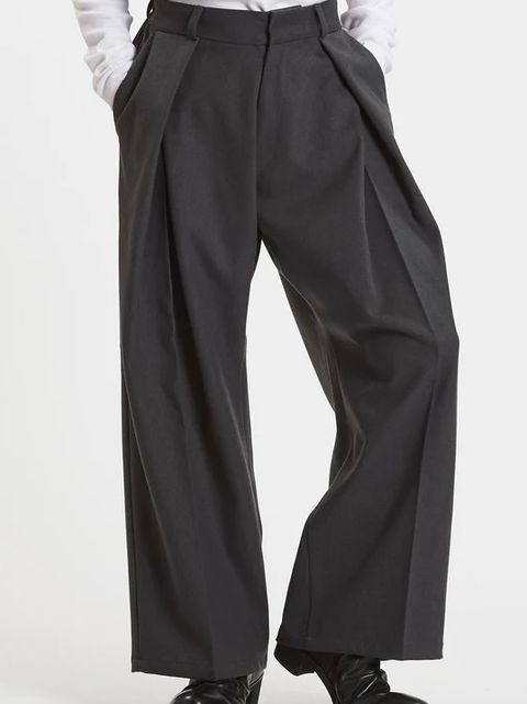 クロスタックワイドトラウザーズ グレー【NOID.】