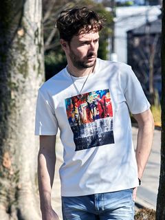 NICOLE - 接触冷感加工グラフィック油絵プリント半袖Tシャツ