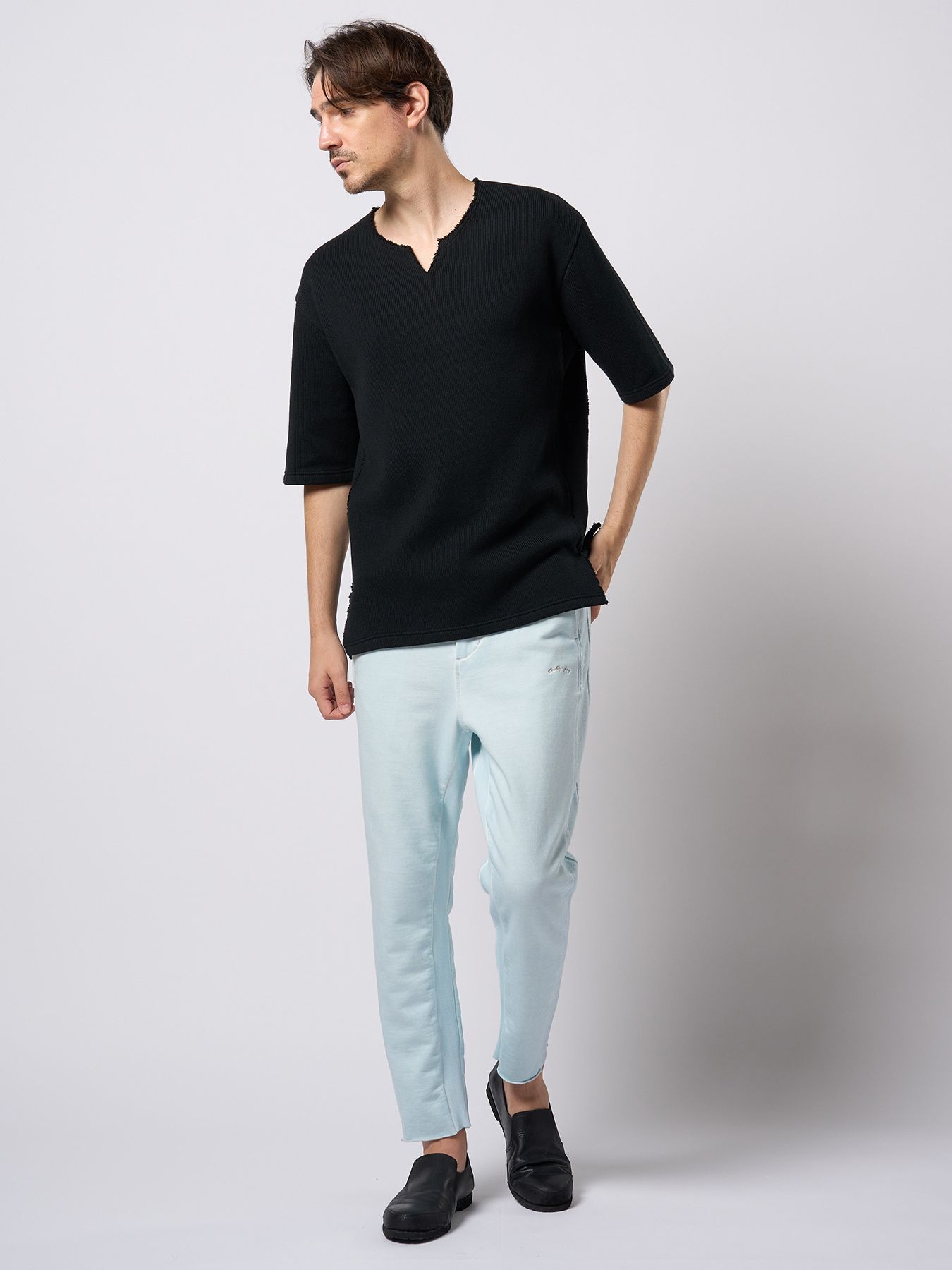 【予約品 9月23日(火) 締切】cut-off sweat pants / カットオフ スウェットパンツ / アイスブルー