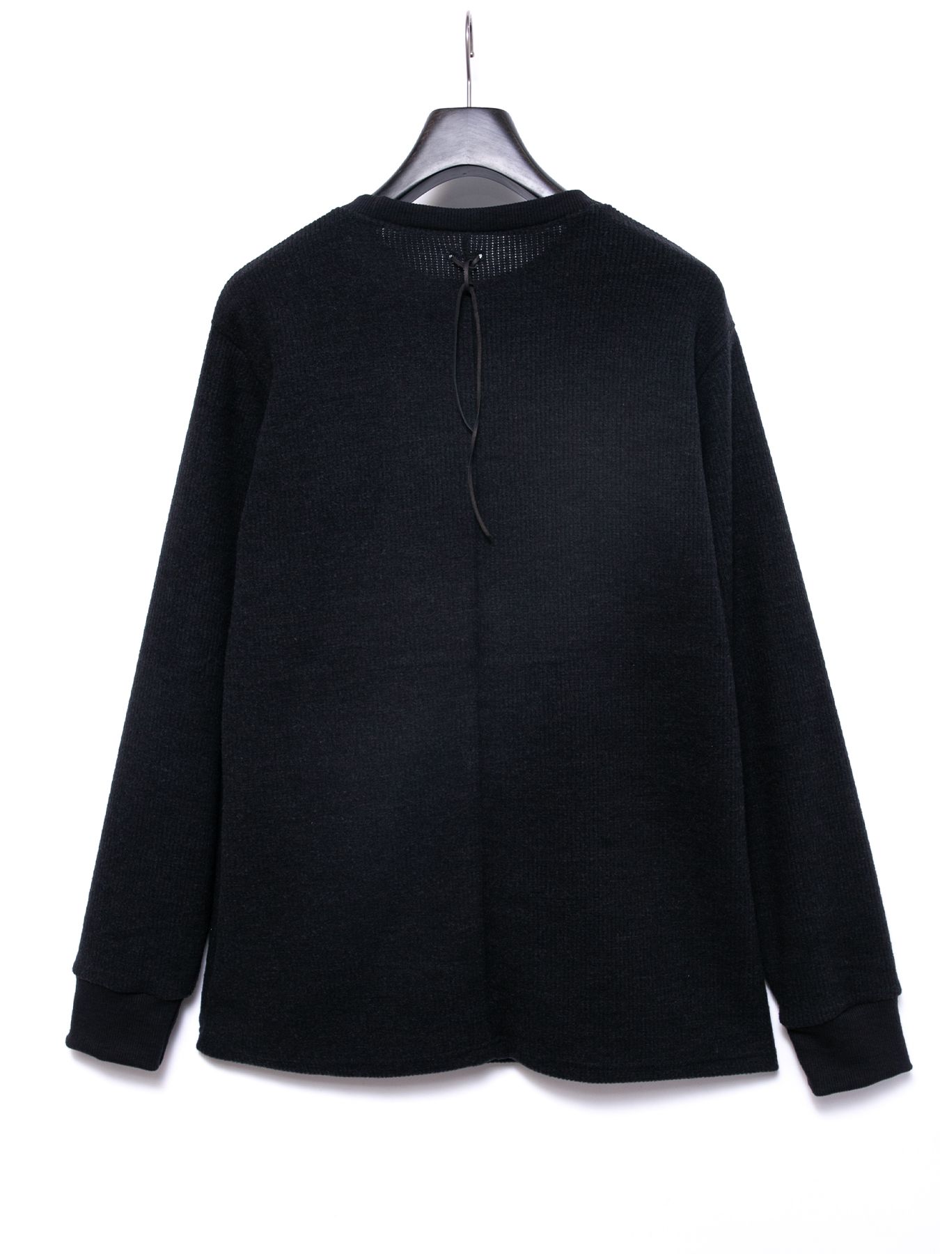 【予約品 4月6日(月) 締切】Acrylic Wool Knit Crew Neck Cut&Sew / アクリルウールニット クルーネック ニットソー / ブラック