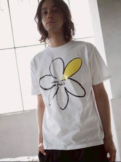 フローレント プリント T-Shirt / ホワイト×イエロー 【メゾン・オノレ パリ】