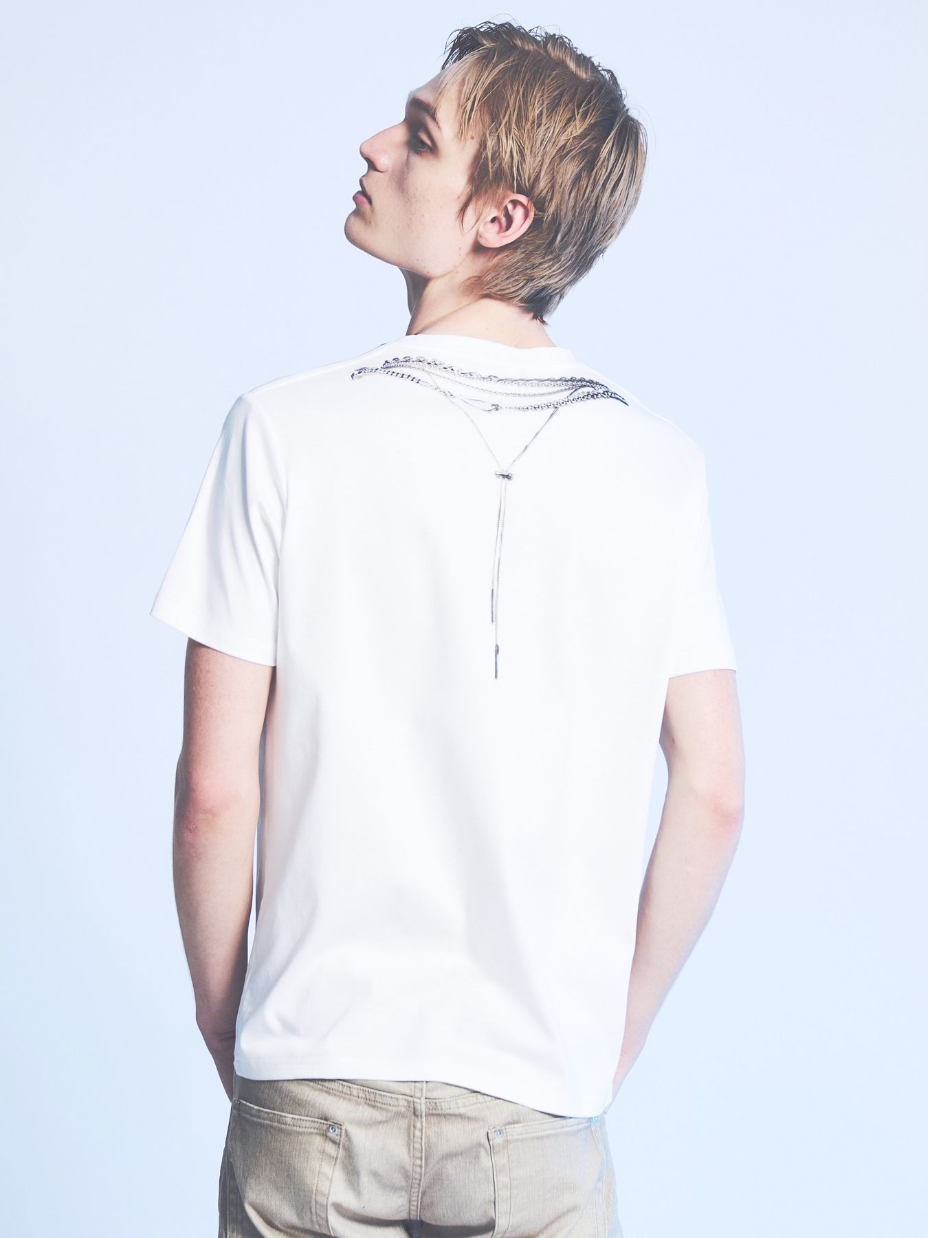 《YArKA × 5351》ネックレス プリント 半袖 Tシャツ / ホワイト【5351 POUR LES HOMMES】