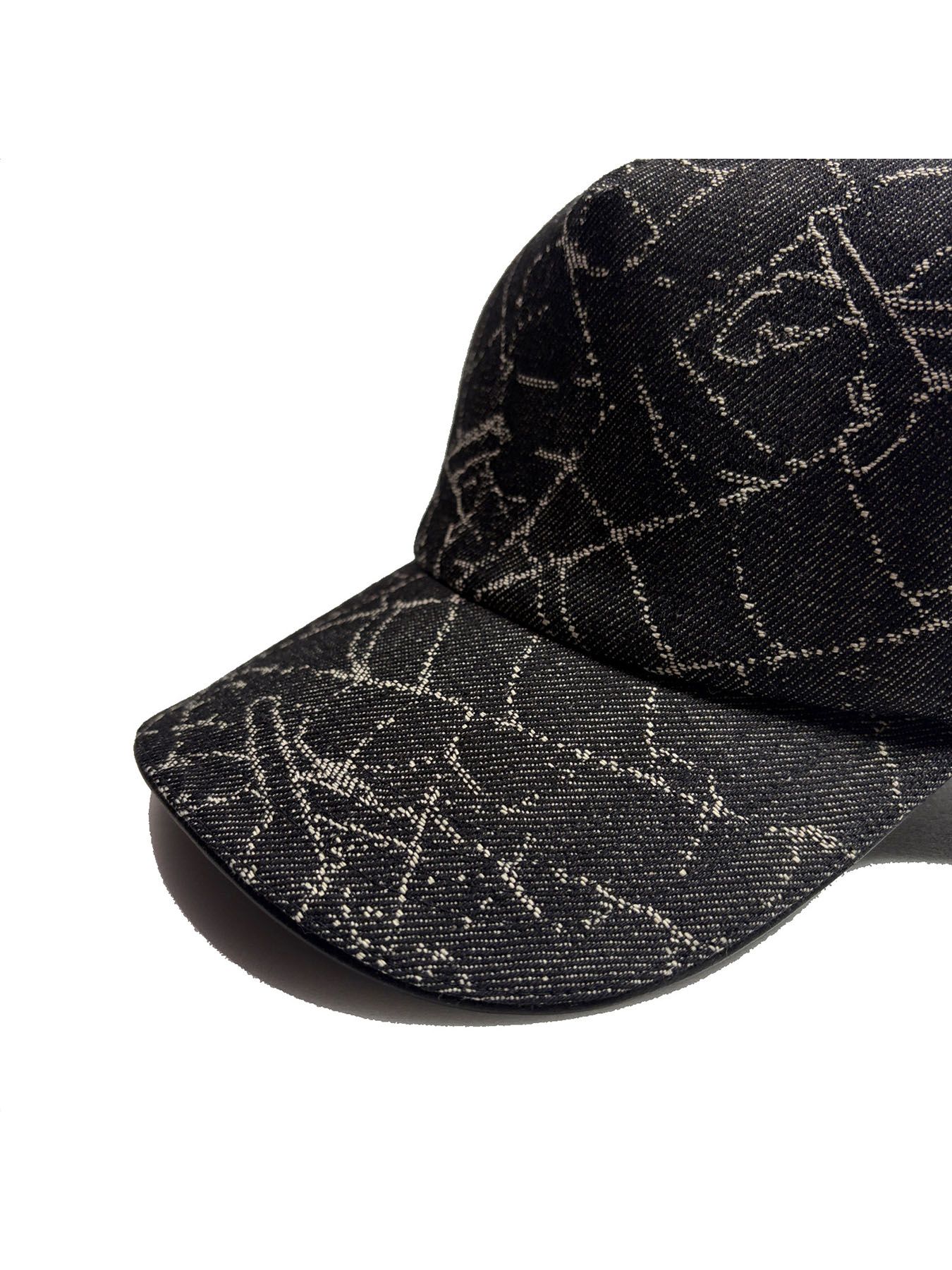 【予約品 3月9日(月) 18:00 締切】SPIDER JQ DENIM CAP / スパイダージャガードデニム ベースボールキャップ / ブラック