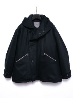 【予約品 4月6日(月) 締切】Stretch recycled wool cashmere blend Twill Quilted Padded Flight Jacket / カシミア混 ストレッチ リサイクルウール ツイル 高機能中綿フライトジャケット / ブラック