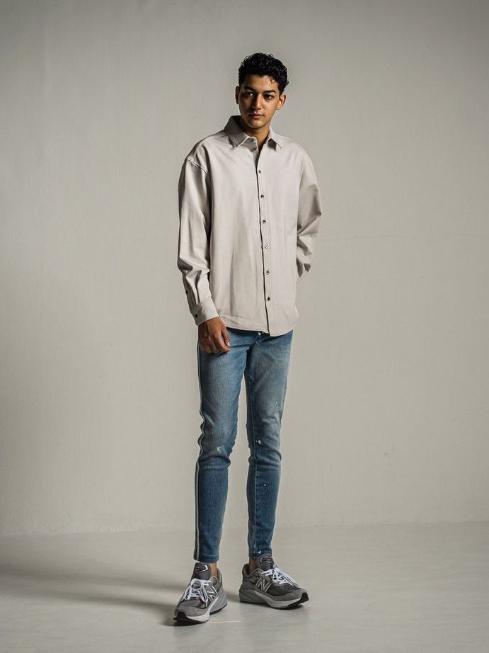 《予約9月1日18時締め》 jersey  jack shirts  / シャツ / グレー