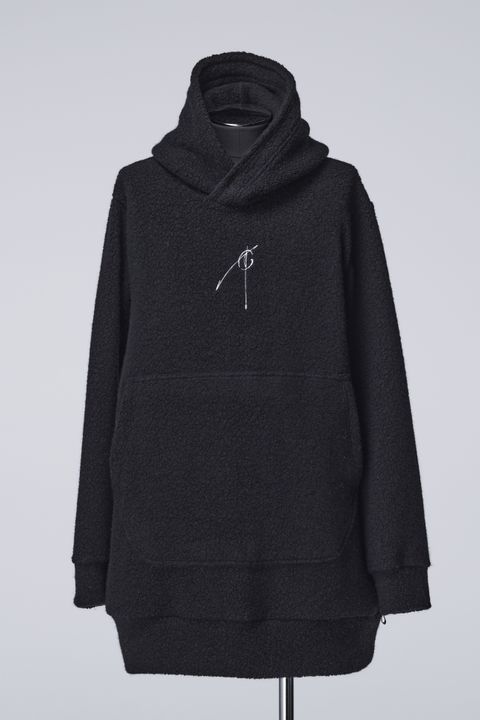 《予約》 Recycled Wool Pile Loose Hoodie  / ブラック 【THE ONENESS】 11月入荷予定