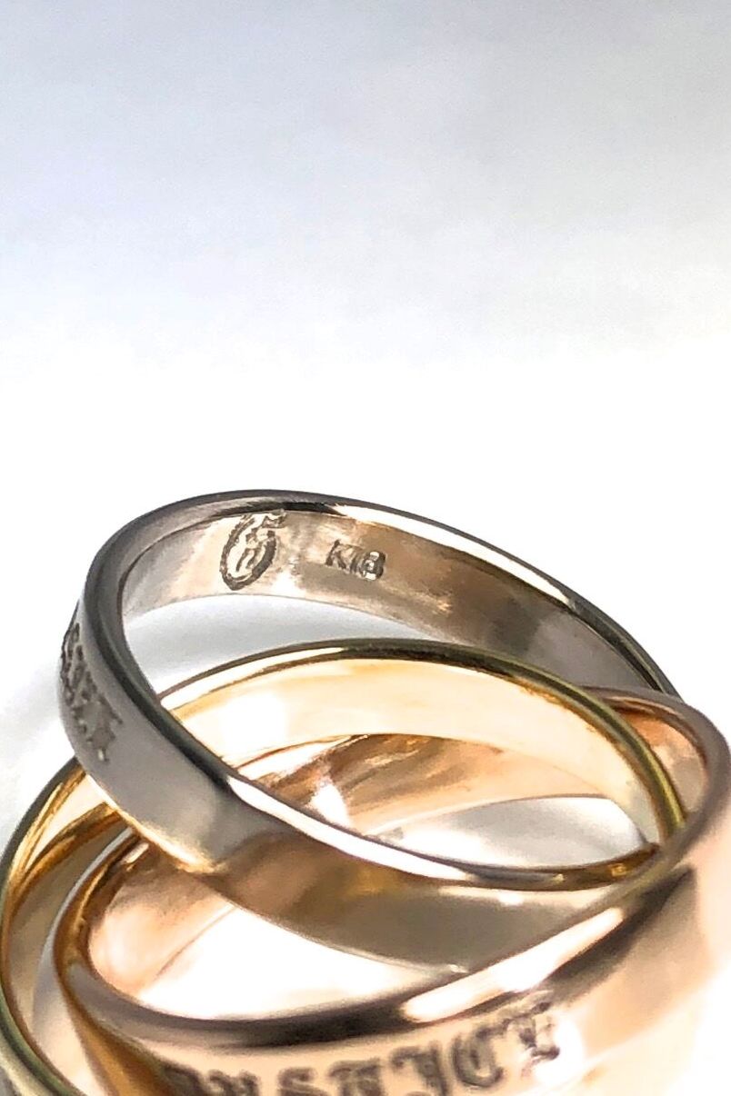 《受注生産》 K18 TRIPLE RING_WHITE GOLD,YELLOW GOLD,PINK GOLD ゴールド リング 【GOD SIZE】 注文から1ヶ月後入荷予定