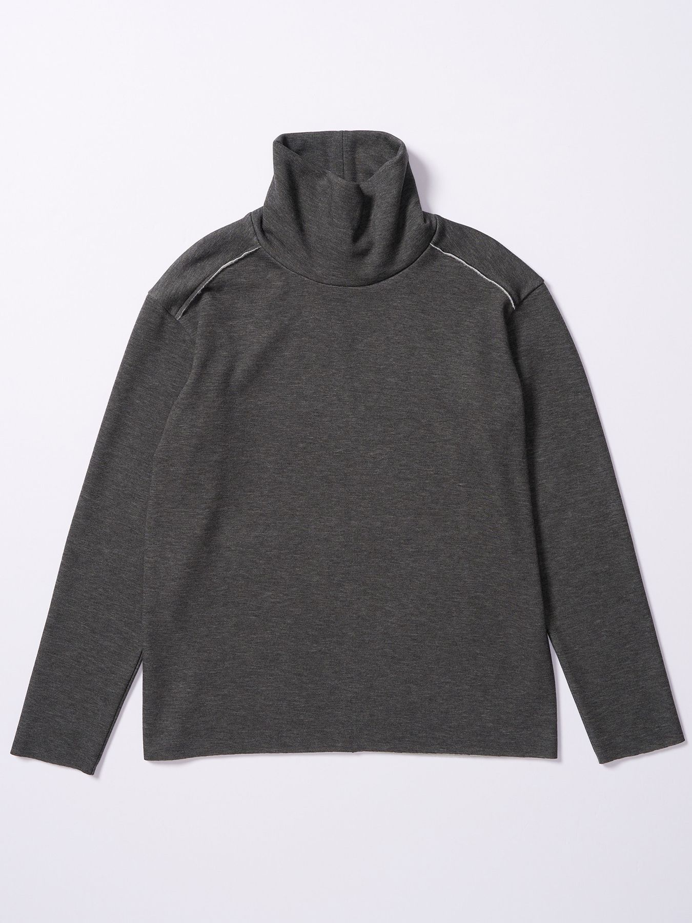 【予約品 4月19日(日) 18時締切】back boa cut-off highneck / バックボア カットオフ ハイネック/ チャコール