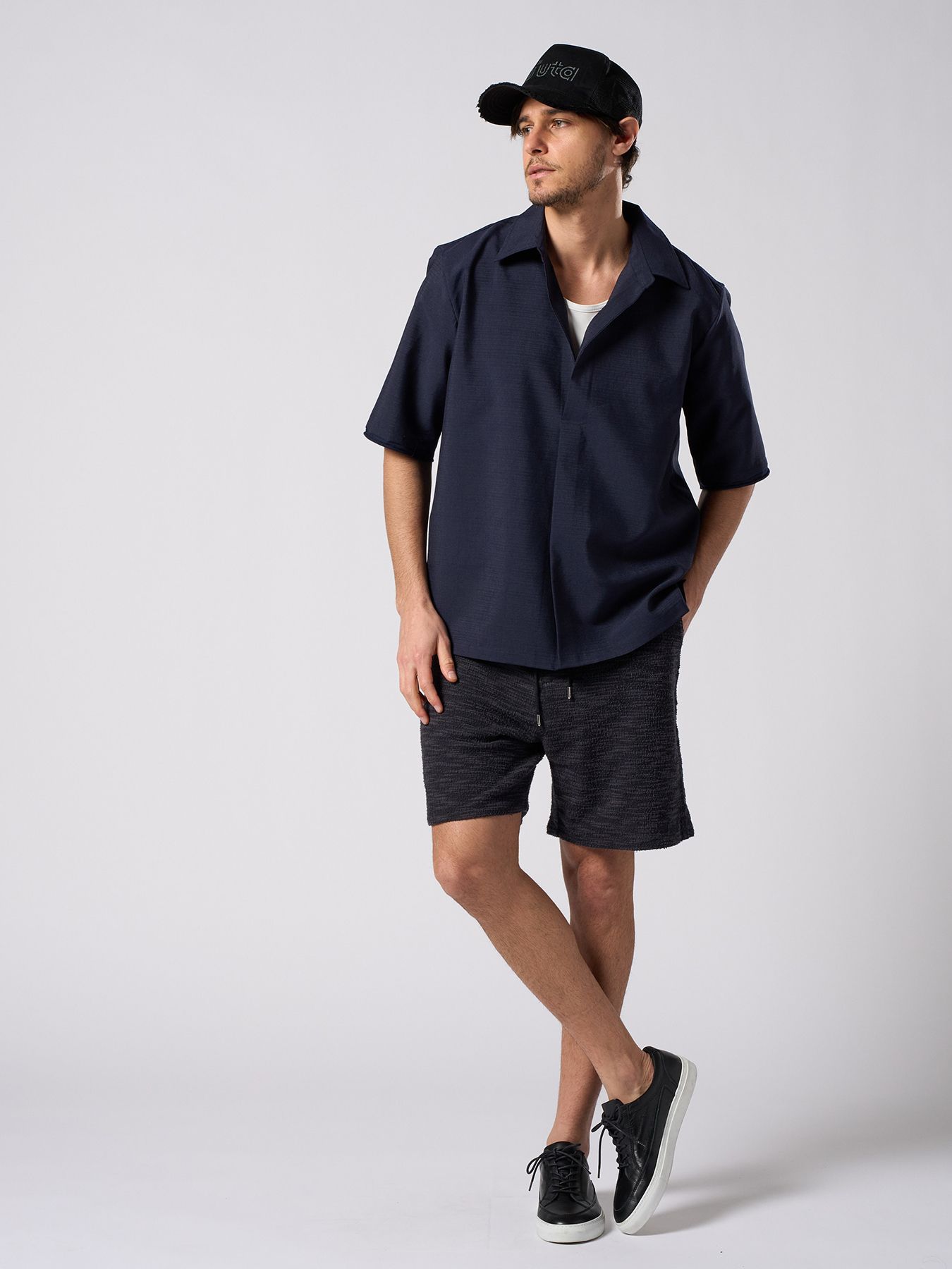 【予約品 1月25日(日) 締切】muta × wjk collection："w"uta cut-off mesh cap / "w"uta カットオフ メッシュキャップ / ディープブラック