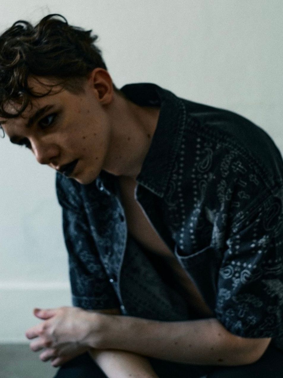 BANDANA DENIM SHIRT / シャツ / ブラック 【BOY LONDON】