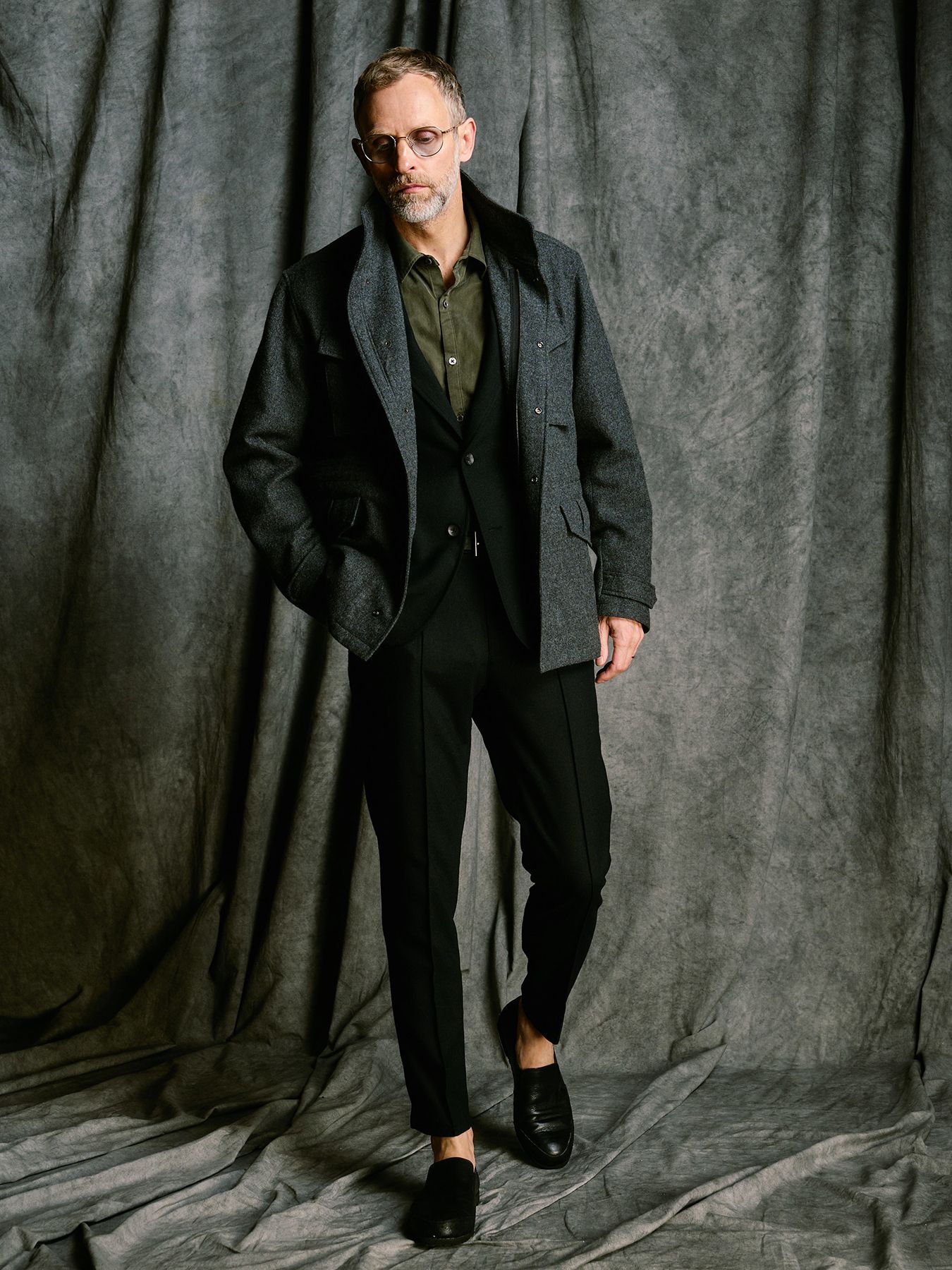 【予約品 4月19日(日) 18時締切】milled wool field jacket / ミルドウール フィールドジャケット / チャコール