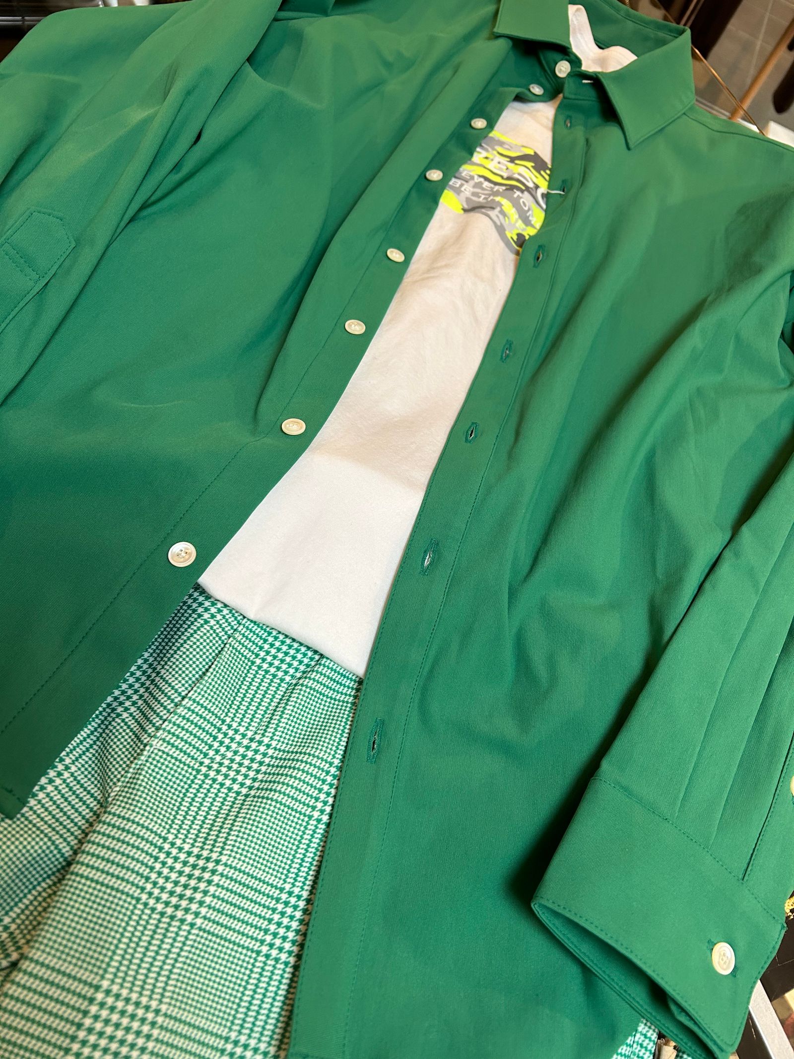 速乾NYLON JACK SHIRTS / ナイロンシャツ / グリーン