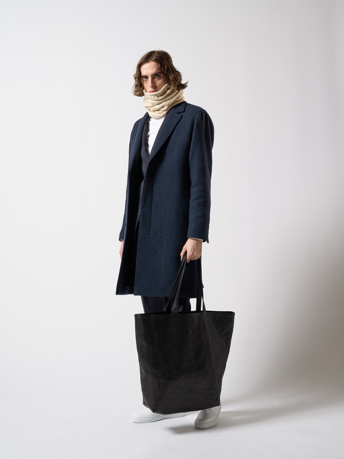【予約品】 KOBE LEATHER big tote bag/ トートバッグ / ブラック