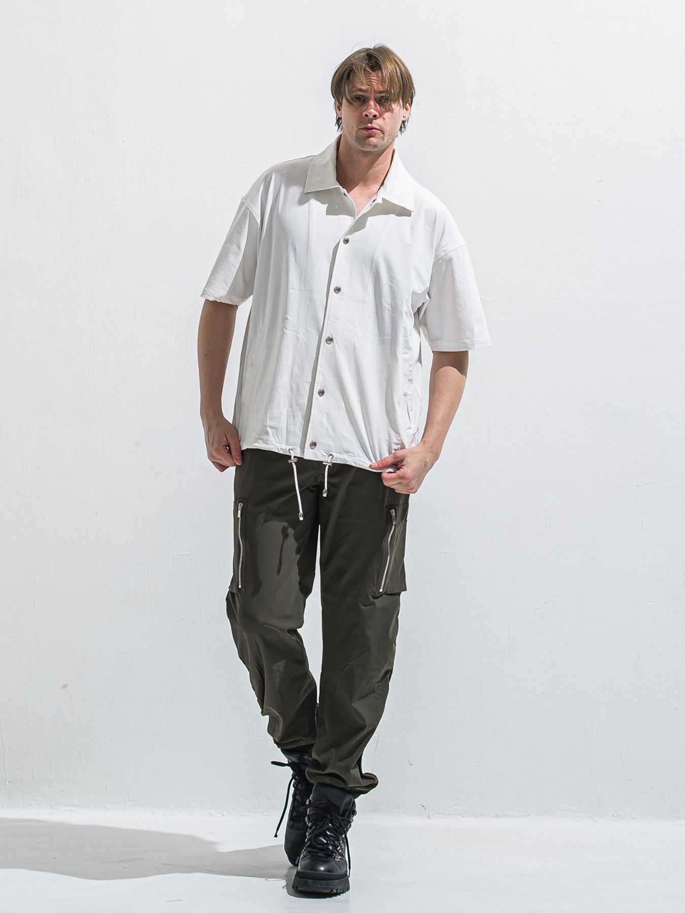【予約品 2月15日(日) 18:00 締切】DAVID NYLON CARGO PANTS/ ミリタリーナイロンカーゴパンツ / カーキ