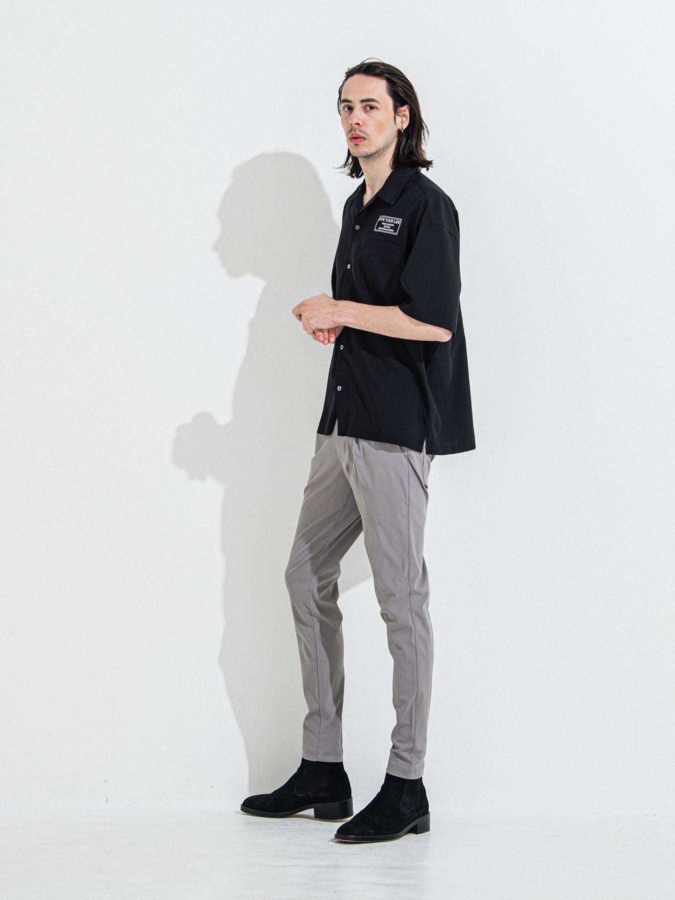 ZACK HALF SHIRT / ザックハーフスリーブシャツ / ブラックプリント
