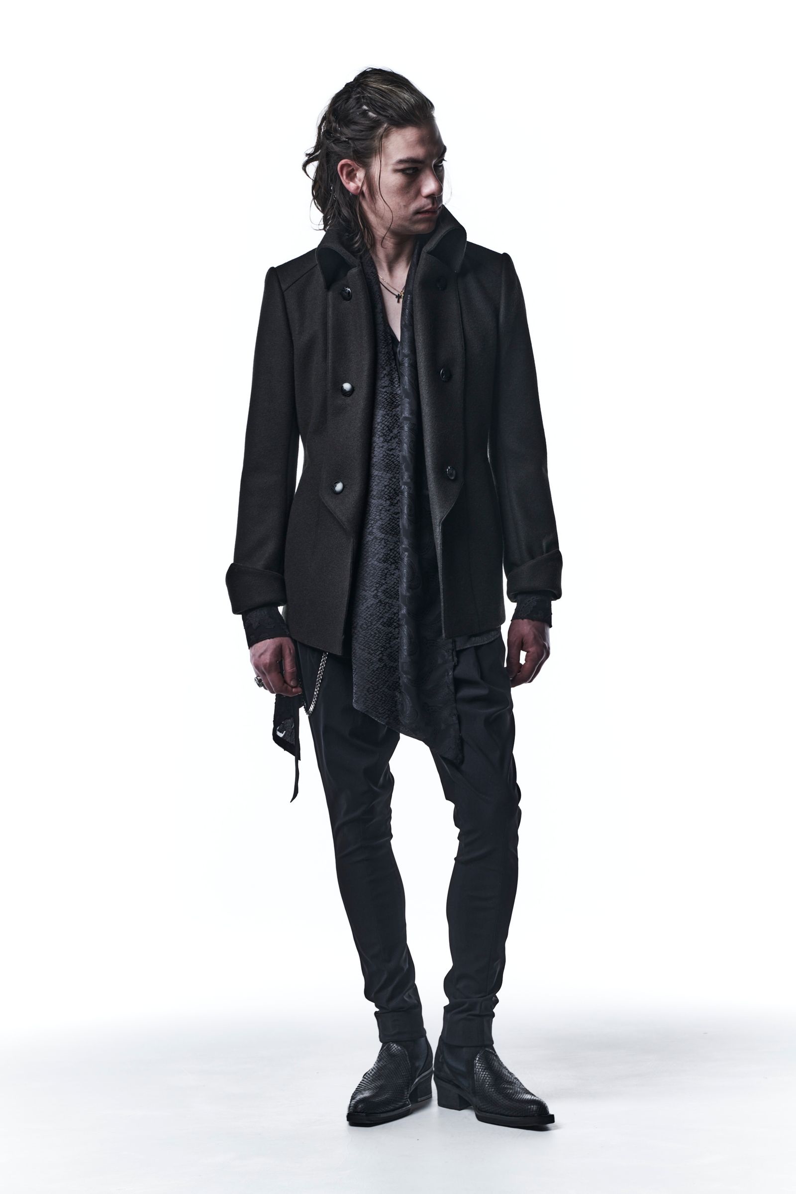 《予約品》 NapoleonJacket ジャケット KnitMelton / Black 【kiryuyrik】 10月入荷予定