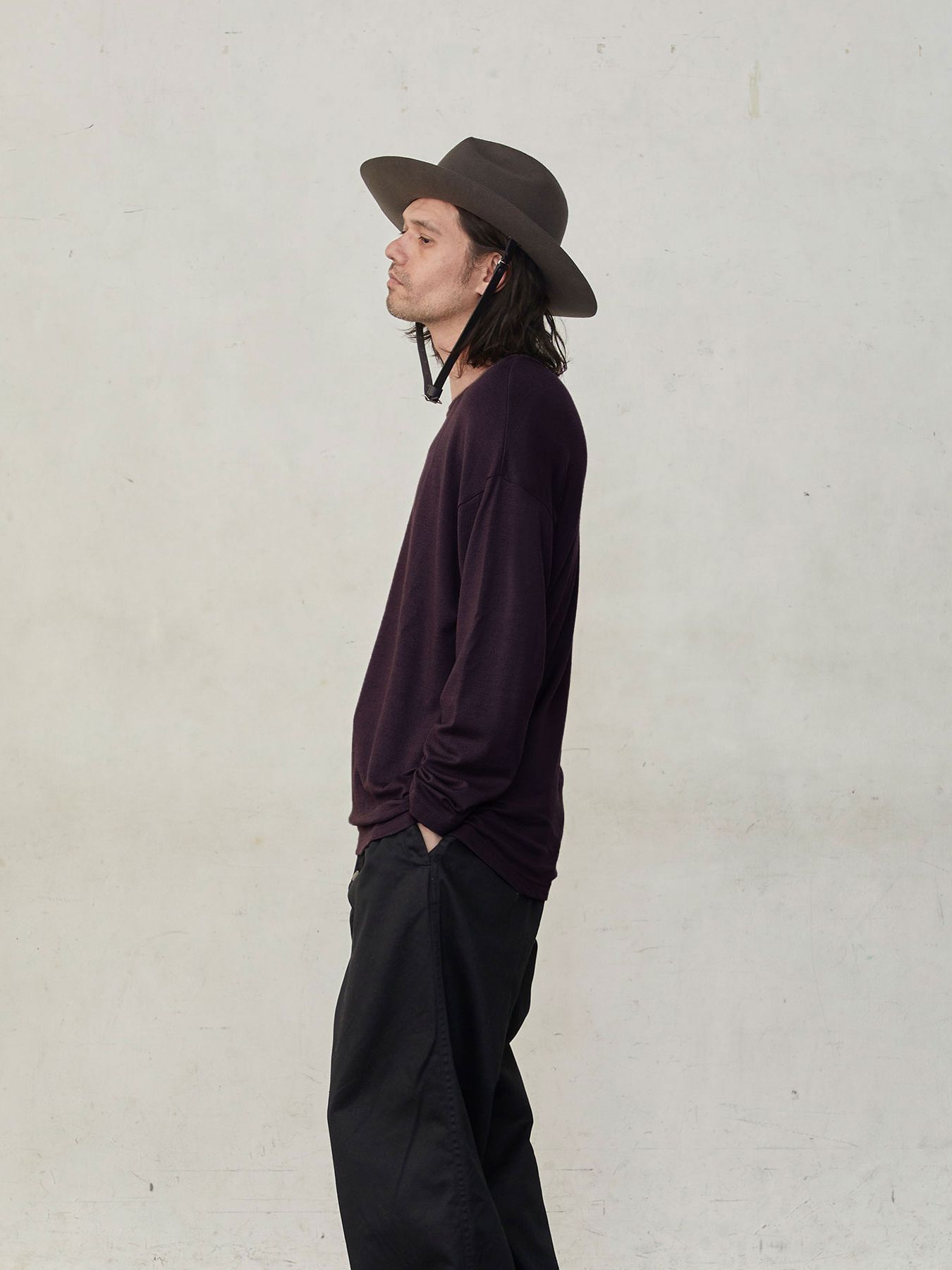【予約品 7月5日(日) 締切】WASHABLE WOOL TEE / ウォッシャブルウールTシャツ / チャコール