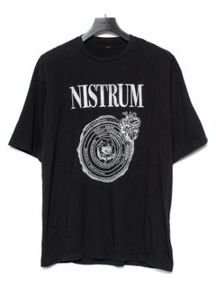 【予約品 9月27日(日) 締切】30/-ナチュラルソフト天竺 クルーネック ハーフスリーブ プリント ワイドTシャツ / BLACK