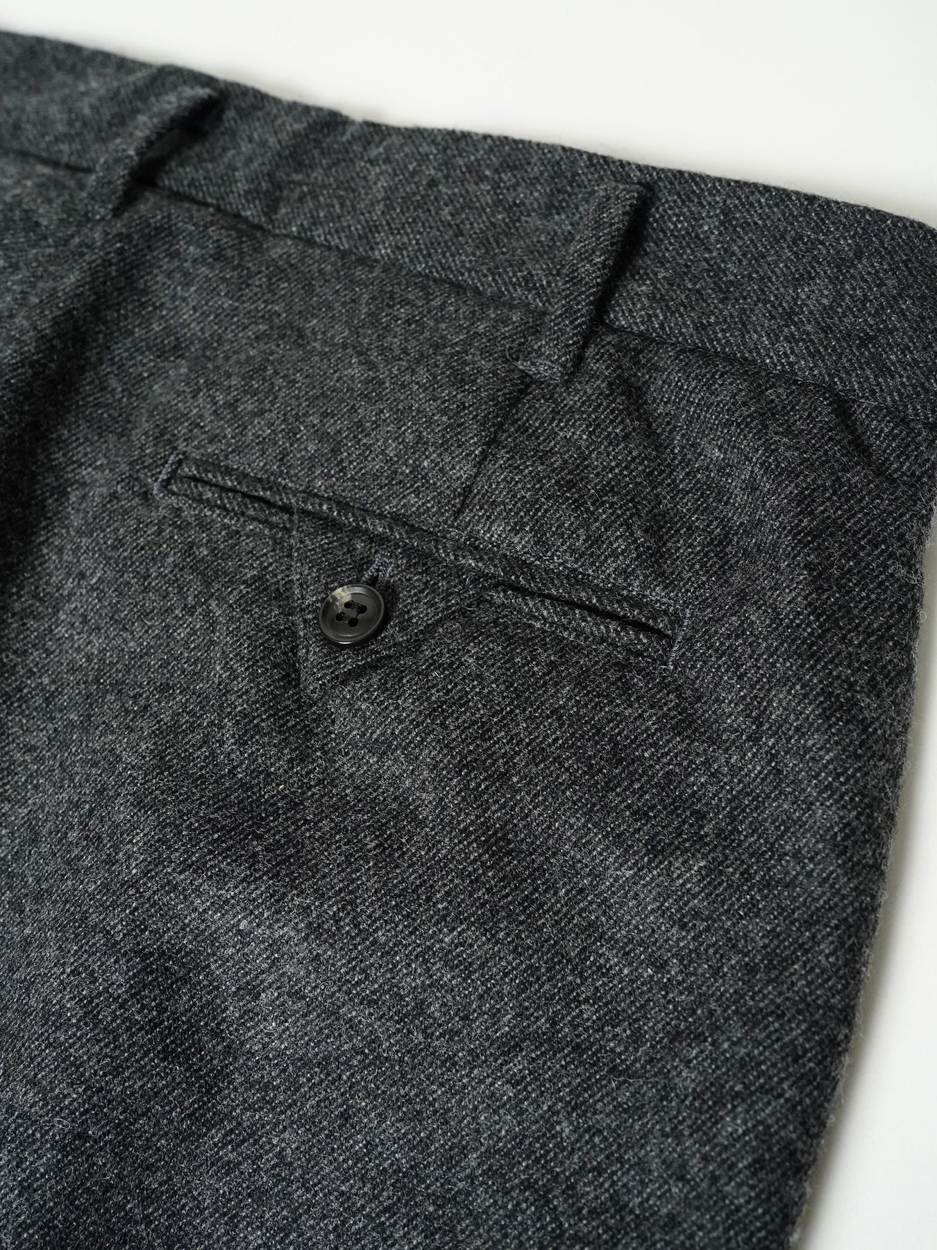 【予約品 7月5日(日) 締切】WOOLBASTE TROUSERS / ウールトラウザーズ / 杢チャコール