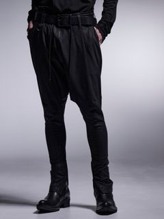【予約品 7月13日(日) 締切】Coating Curve Sarrouel Pants / コーティング カーブサルエルパンツ / ブラック