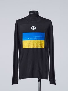 《予約品》 UKRAINE-CharityLongSleevesT-Shirt / 長袖Tシャツ  / ブラック 【THE ONENESS】 4月中入荷予定