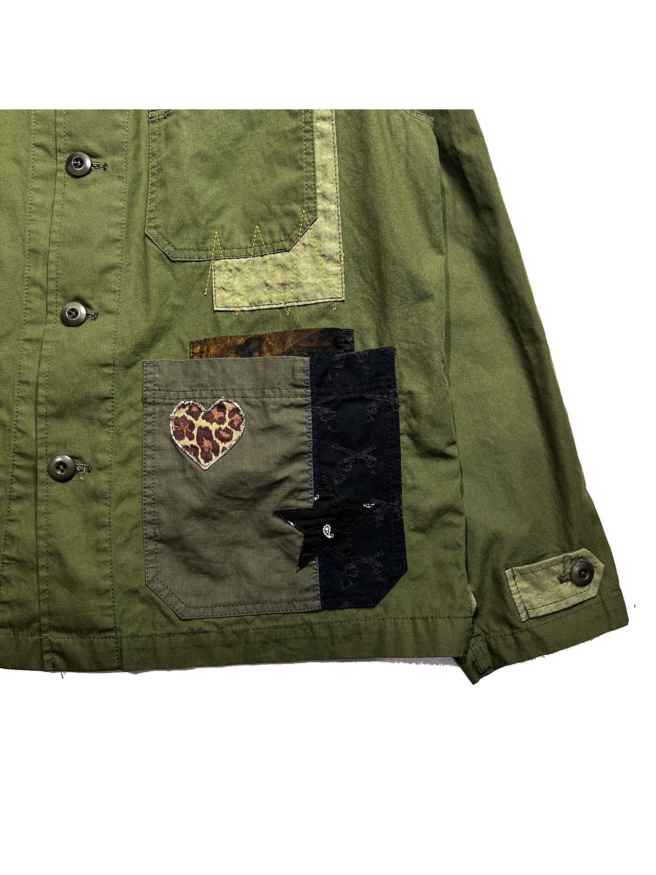 【予約品 8月10日(日) 締切 】PATCH WORK JACKET / パッチワーク ジャケット / カーキ