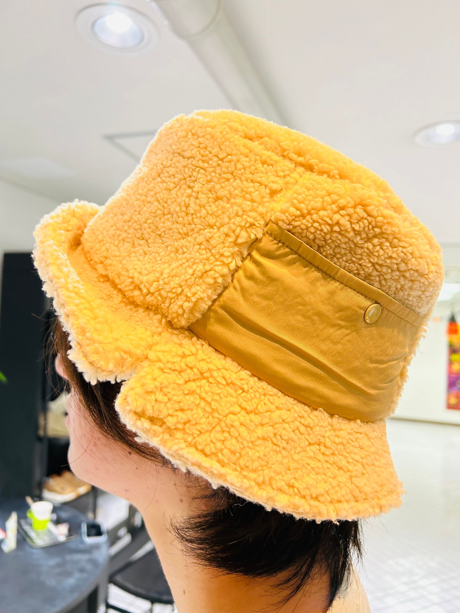 Mighty Shine - Boa Slit Bucket Hat ボアバケットハット / ベージュ ...