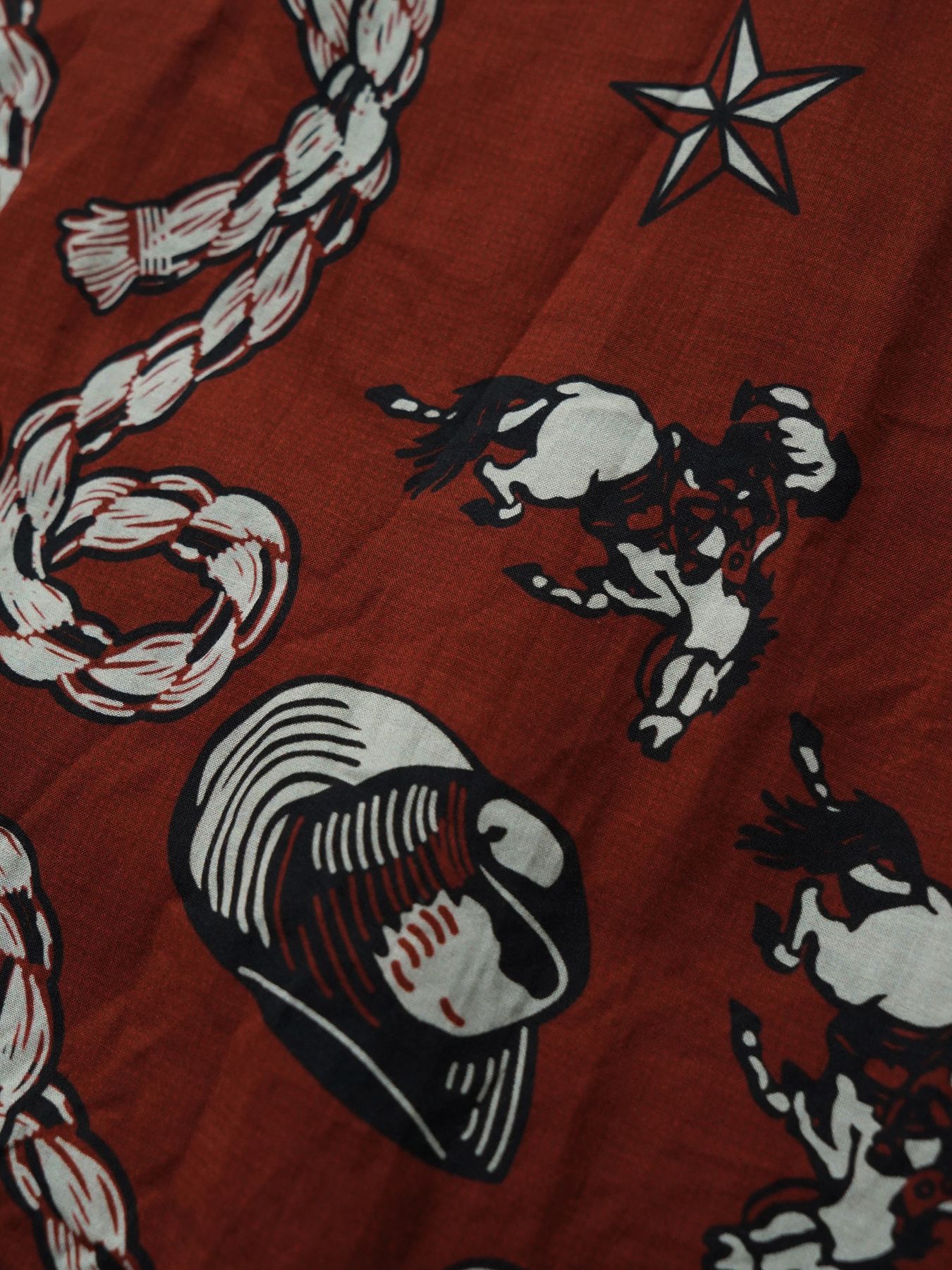 【予約品 11月23日(日) 締切】WESTERNBANDANA SHIRTS short / バンダナプリント シャツ / RED