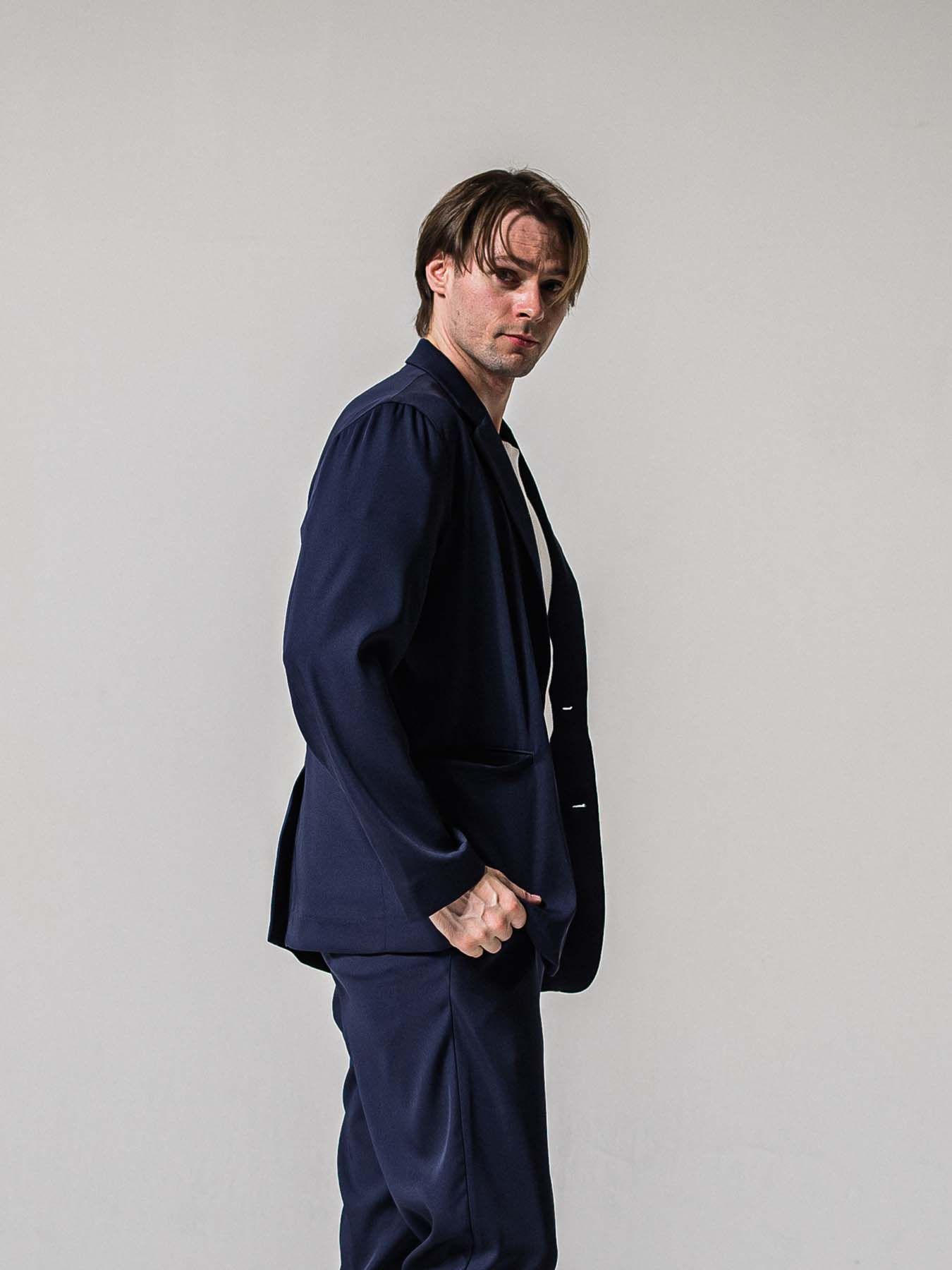 【予約品 11月16日(日) 締切】GARY LOOSE JACKET / ルーズフィット ジャージ テーラードジャケット / ネイビー