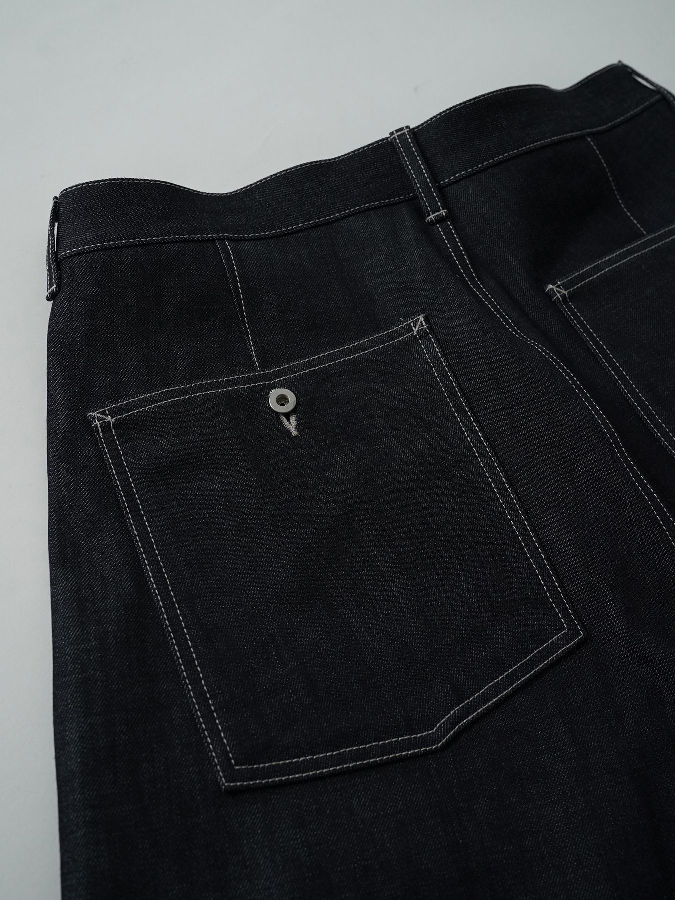 【予約品 5月6日(水) 締切】USN-DENIMTROUSERS / デニムミリタリーパンツ / インディゴ × 生成りステッチ