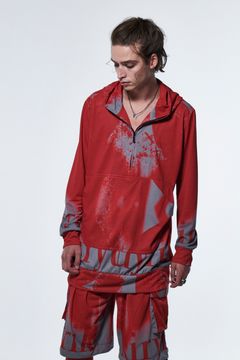 《予約品》 ZippLooseHoodie / レッド＆グレー 【kiryuyrik】 2023年2月以降入荷予定
