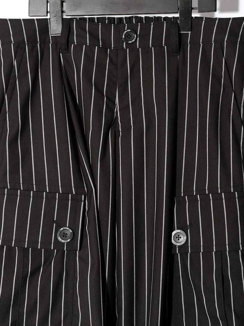 SWITCHBLADE - 《予約》PINSTRIPE WIDE CARGO パンツ / BLACK 【SWITCH