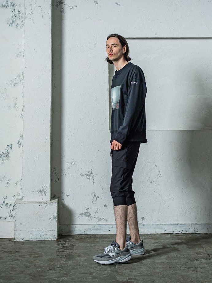 《予約11月17日19時締め》 EX sweat Photo drop trainer / トレーナー / ブラック