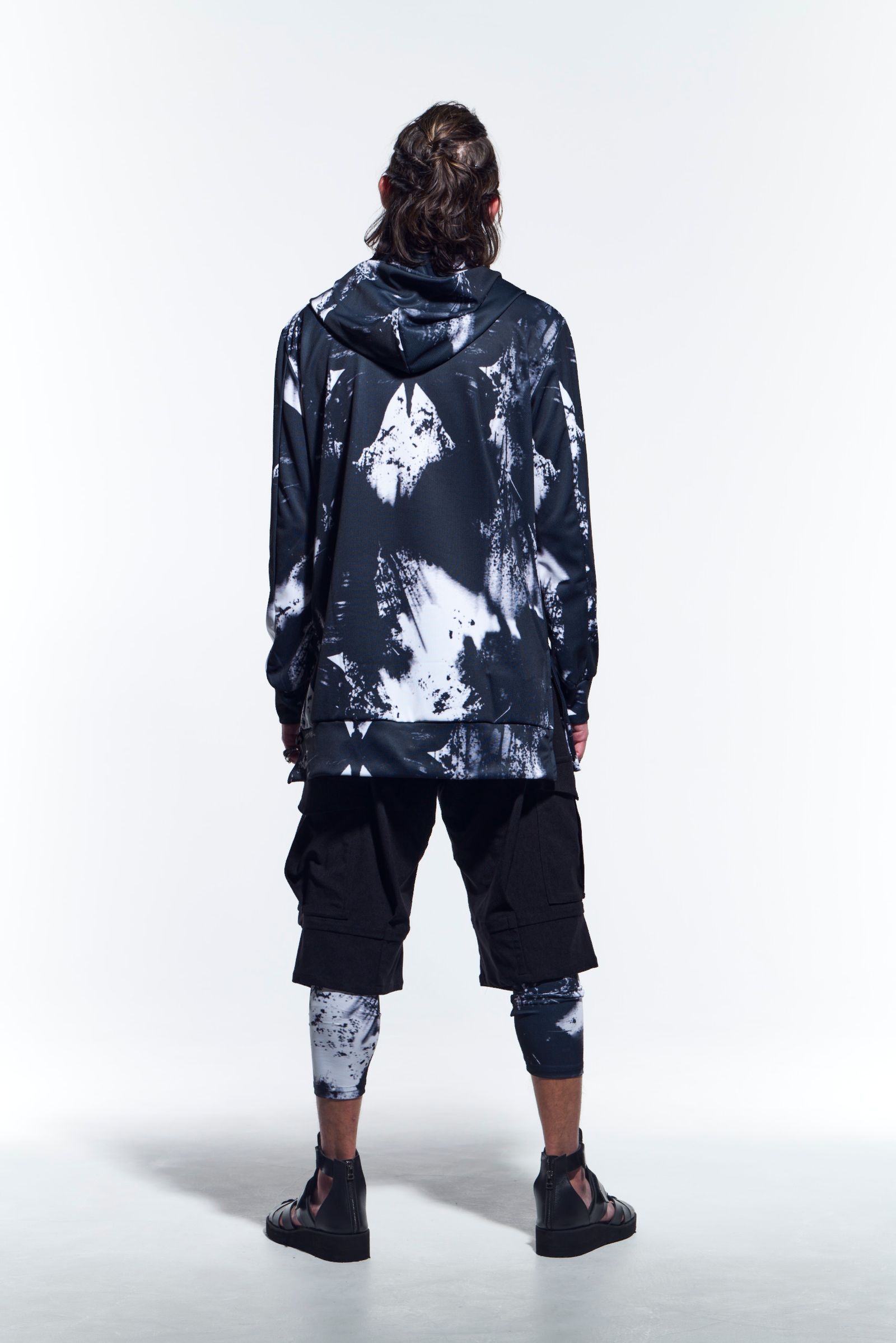 《予約品》 ZippHoodie パーカー InkJetPrintJersey / Black&Grey 【kiryuyrik】 5月入荷予定