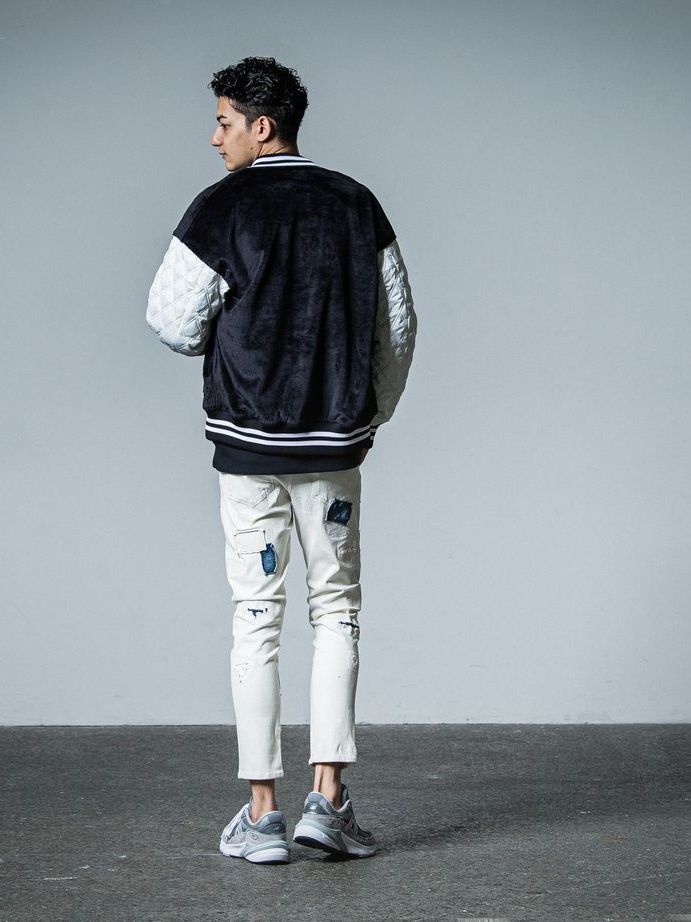 《予約品》 BOA OVER  VARSITY JACKET  / ボアスタジャン / ブラック・ホワイト