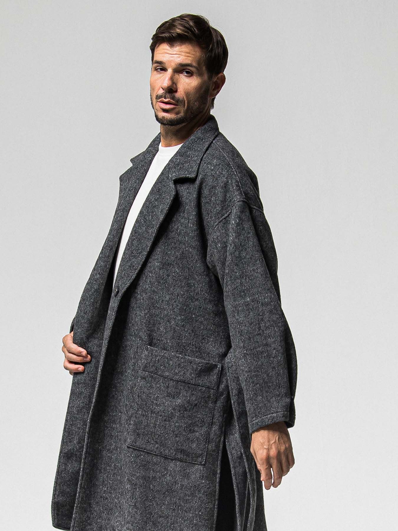 【予約品 】GOWN OVER COAT / ガウンオーバーコート / グレー