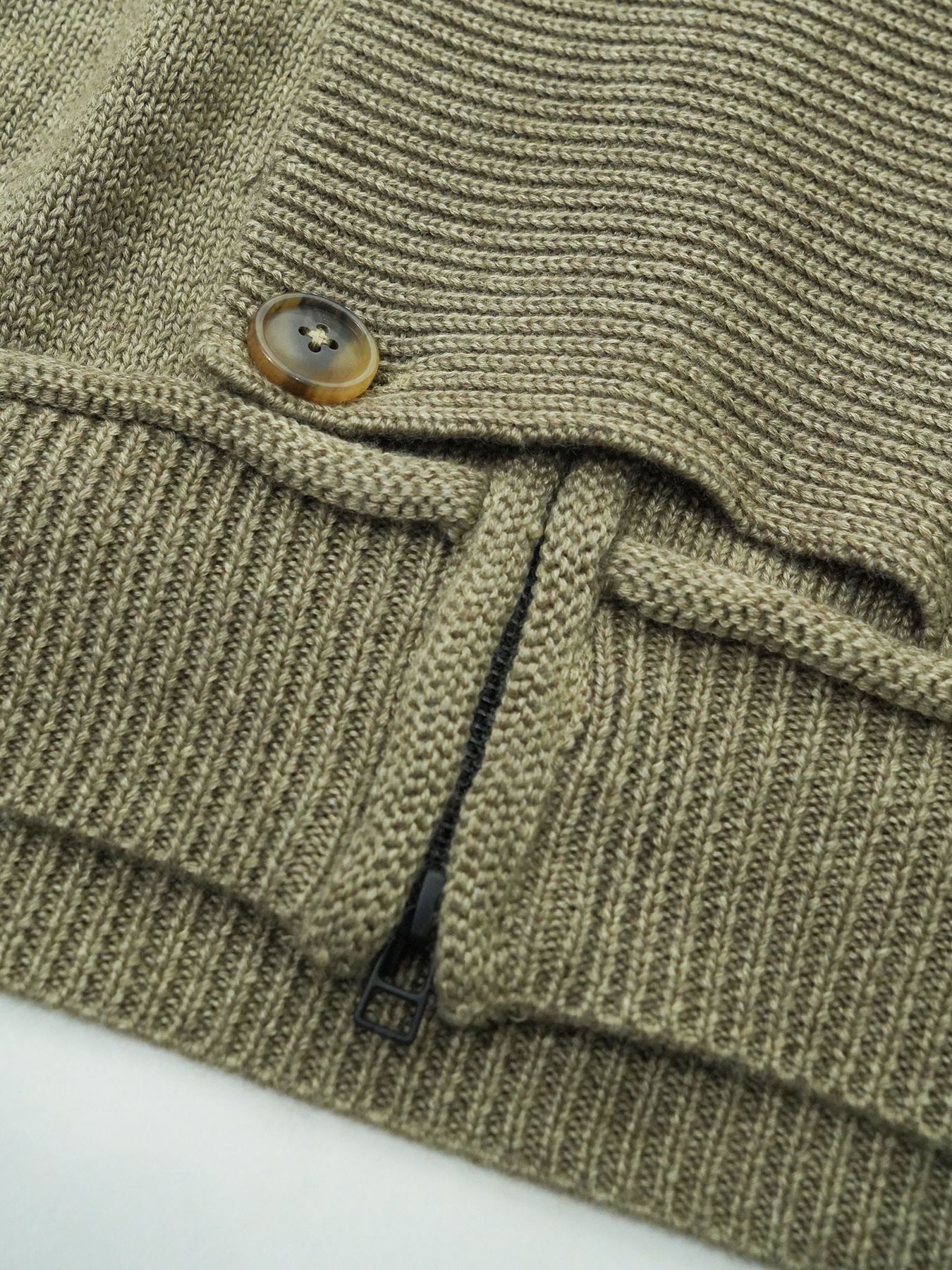 【予約品 6月2日(月) AM10時 締切】Standrop / ニットブルゾン / 杢ベージュ