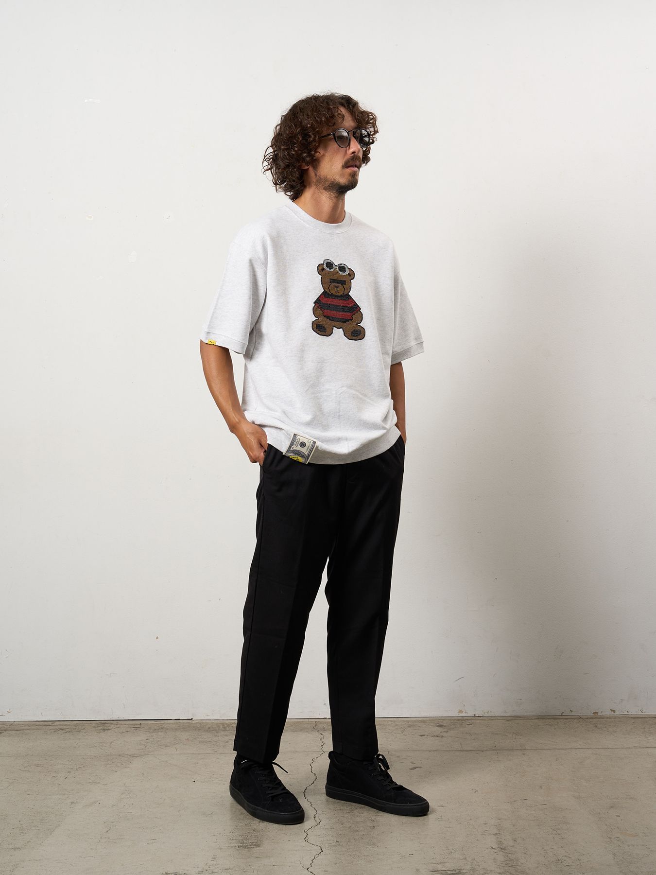 【予約品 10月16日(木) 締切】8ozフレンチテリー カートベアシークイン SSシャツ / アッシュ