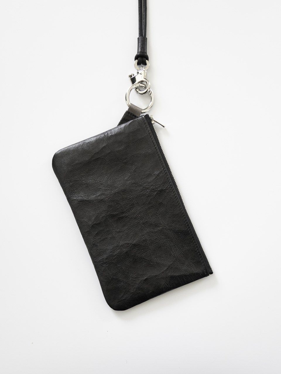 《予約品》 Dyneema® Leather RING ポーチ_L  / ブラック