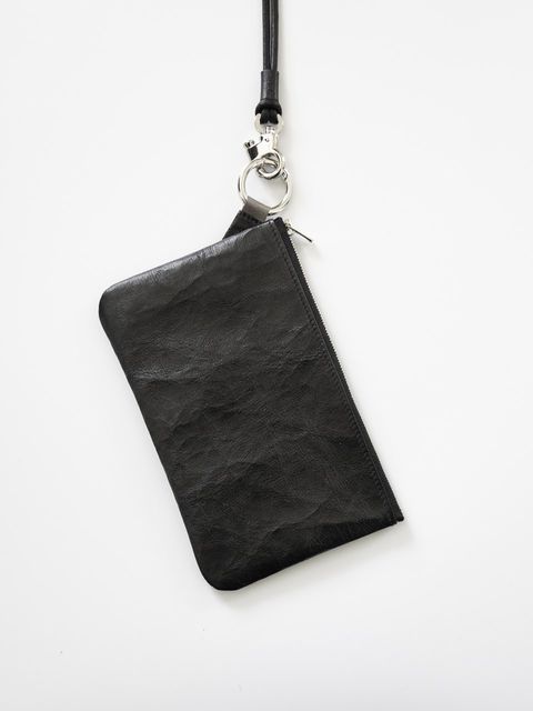 《予約品》 Dyneema® Leather RING ポーチ_L  / ブラック