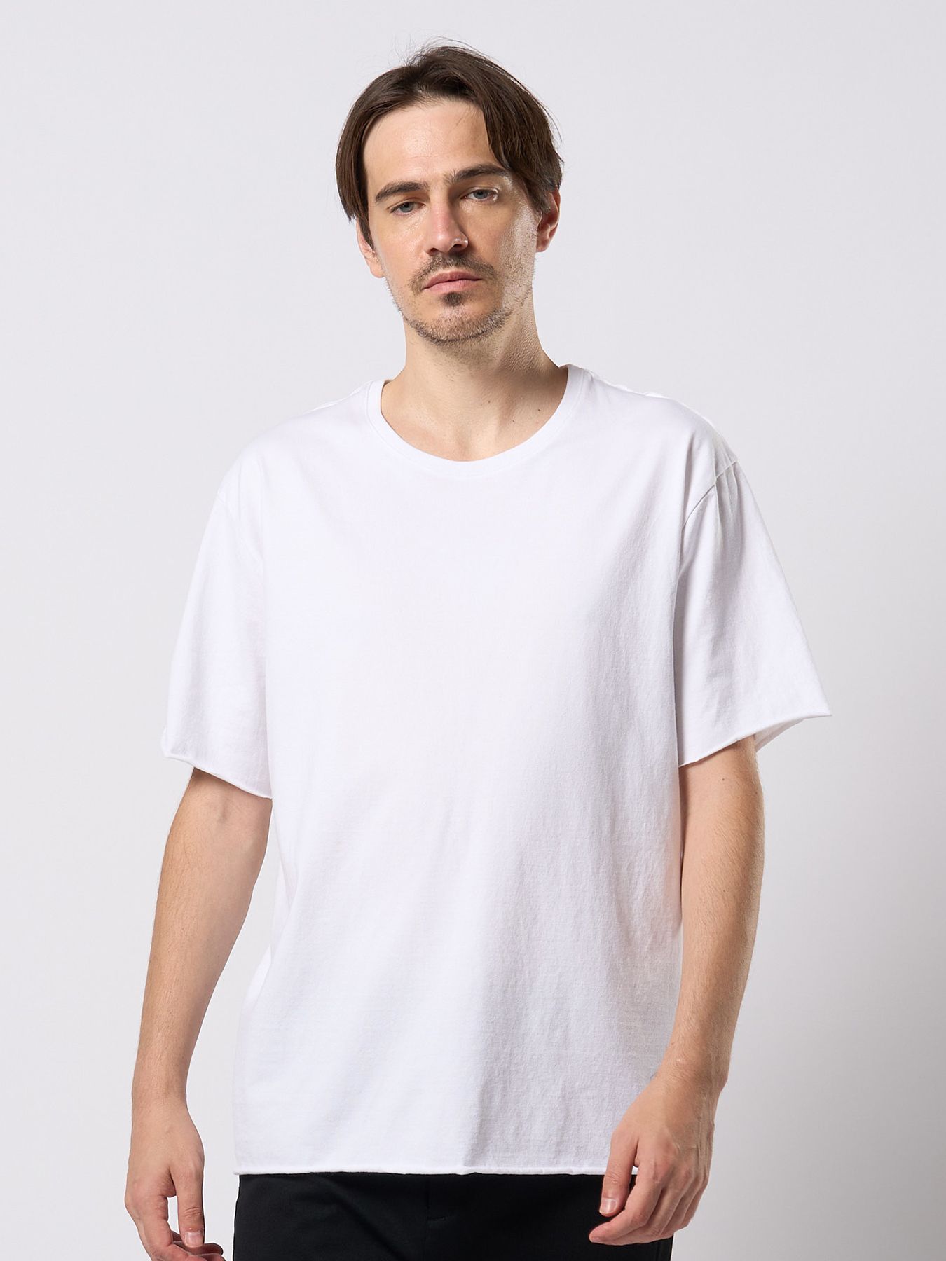 【予約品 9月23日(火) 締切】wide cut-off crew-neck S/S / ワイド カットオフ クルーネック ショートスリーブ / ホワイト