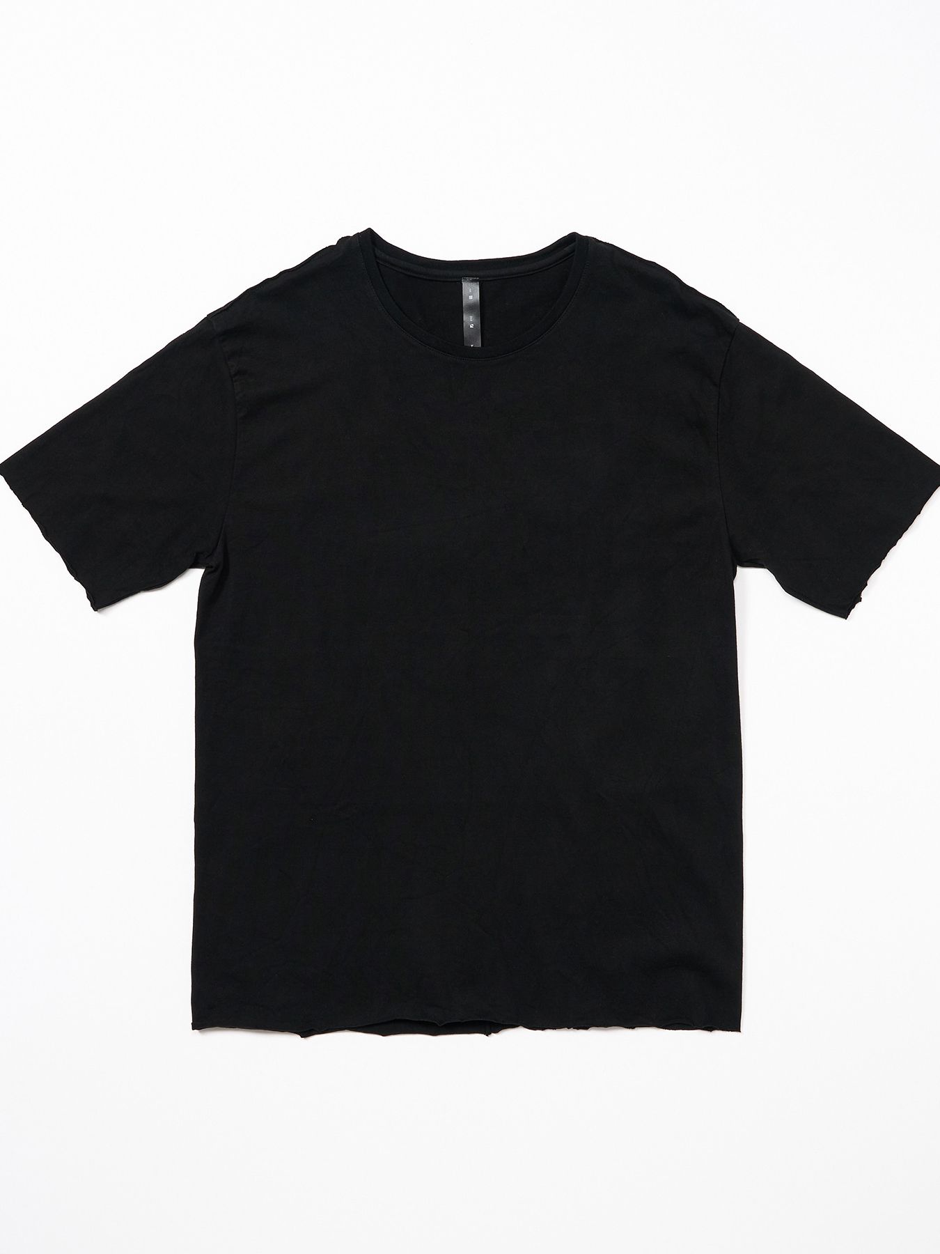 【予約品 9月23日(火) 締切】wide cut-off crew-neck S/S / ワイド カットオフ クルーネック ショートスリーブ / ディープブラック