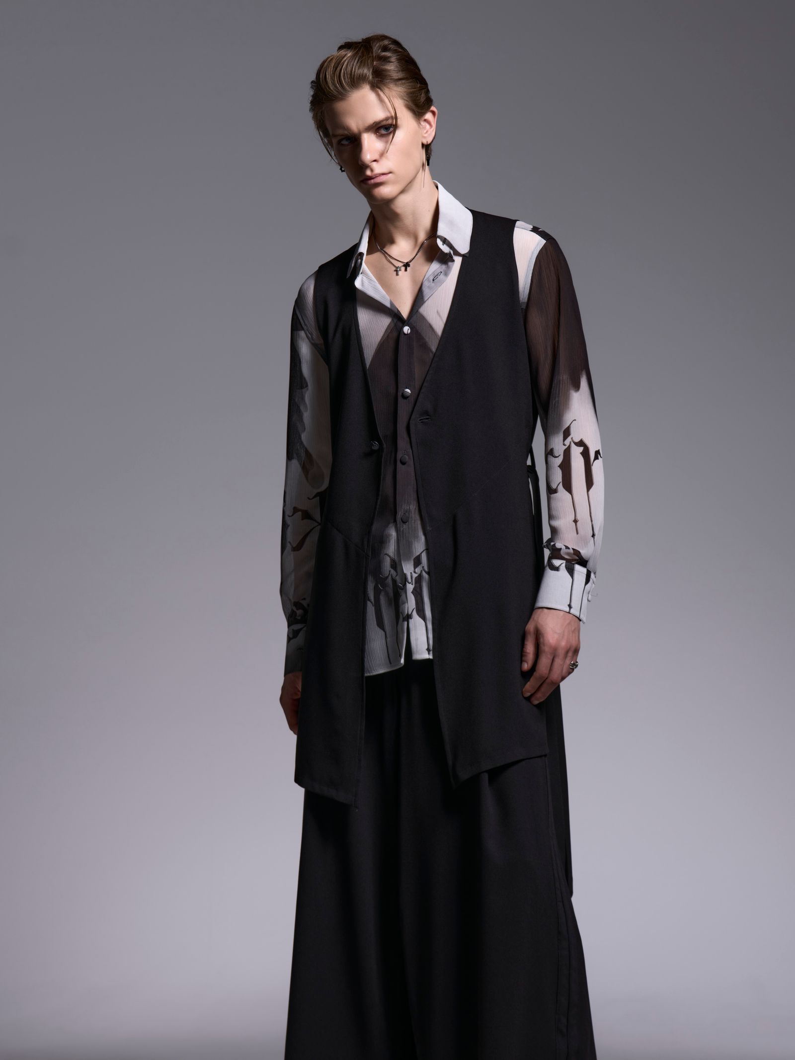 【予約品 1月4日(日) 締切】Long Flare Vest / ロングフレアベスト / ブラック