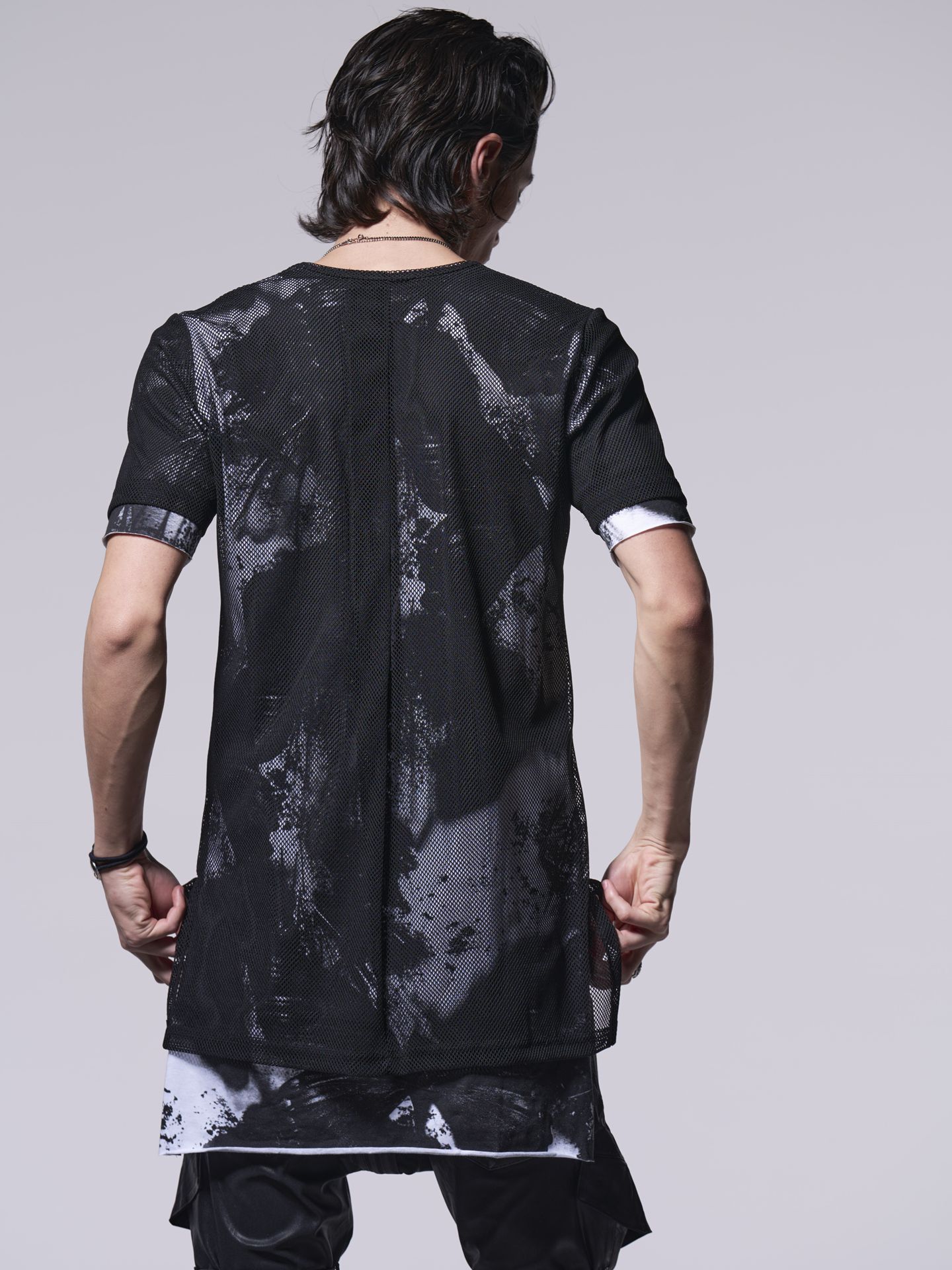 《予約品》 Layered T-Shirt / レイヤードTシャツ / ブラック・ホワイト